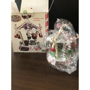 Lemax Sugar N Spice Christmas Candy Cane Gazebo Gingerbread Village EUC